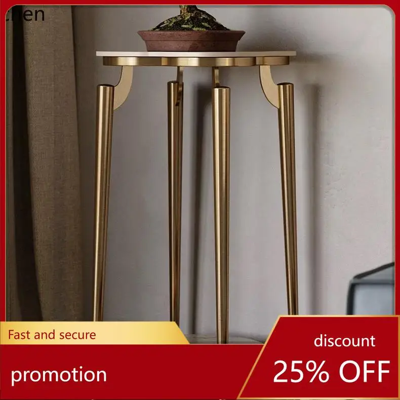 

HT rock slab flower stand stainless steel living room floor-to-ceiling indoor balcony shelf villa porch bonsai