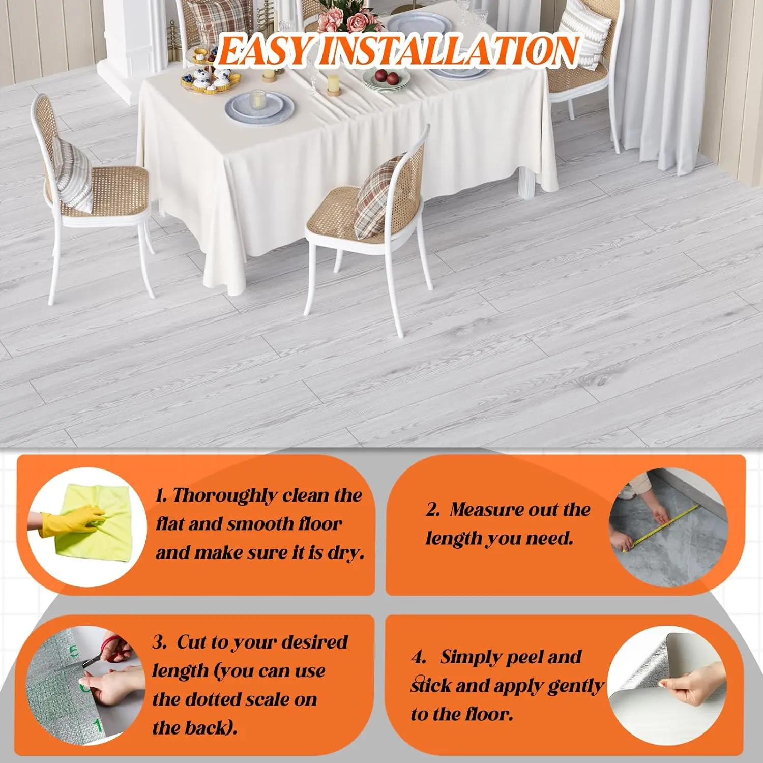 

40CM Peel And Stick Wood Grain Sticker Waterproof Anti-Slip Floor Sticker Self-Adhesive Wallpaper Living Room Bedroom House Reno