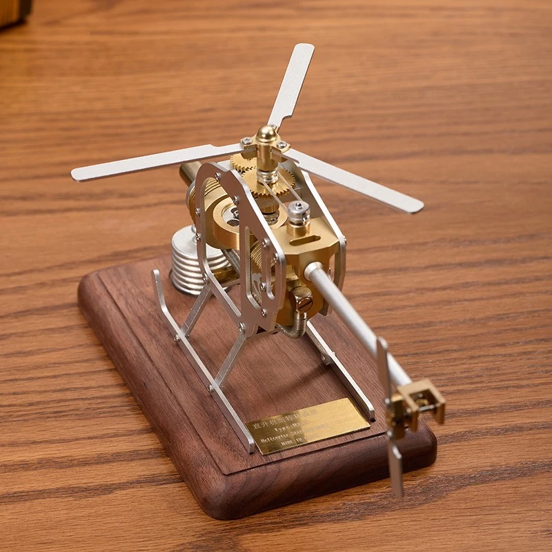 Science Demo Unit, Mini Stirling Engine Helicopter Model, Air Driven Starter Motor for Physics Teaching Experiment