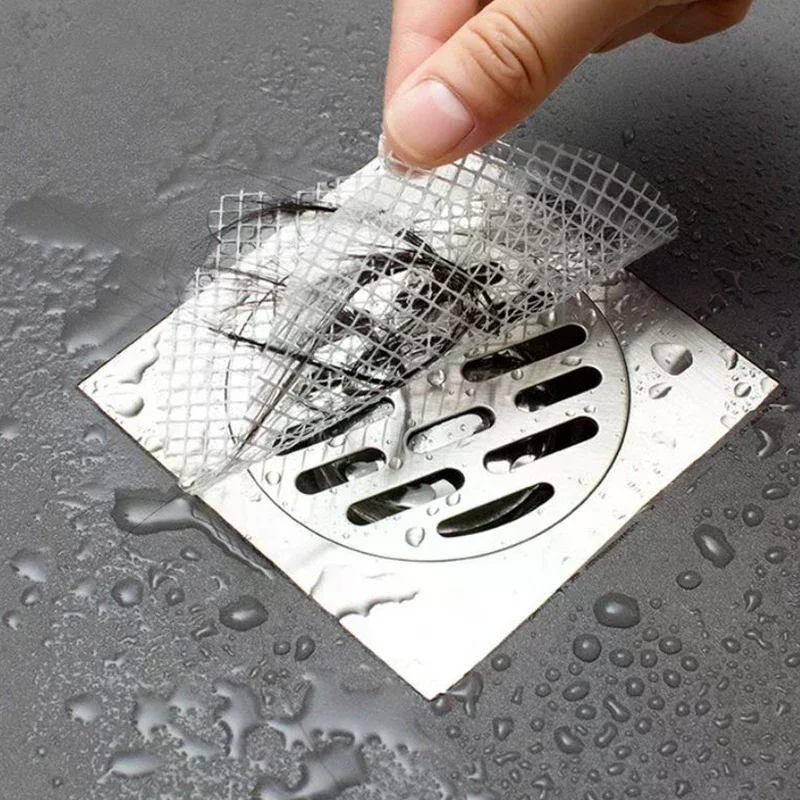 20 قطعة المتاح دش استنزاف الشعر الماسك شبكة ملصقات الحمام الشعر تصفية صافي مكافحة حجب غطاء لبالوعة المطبخ ملصقات