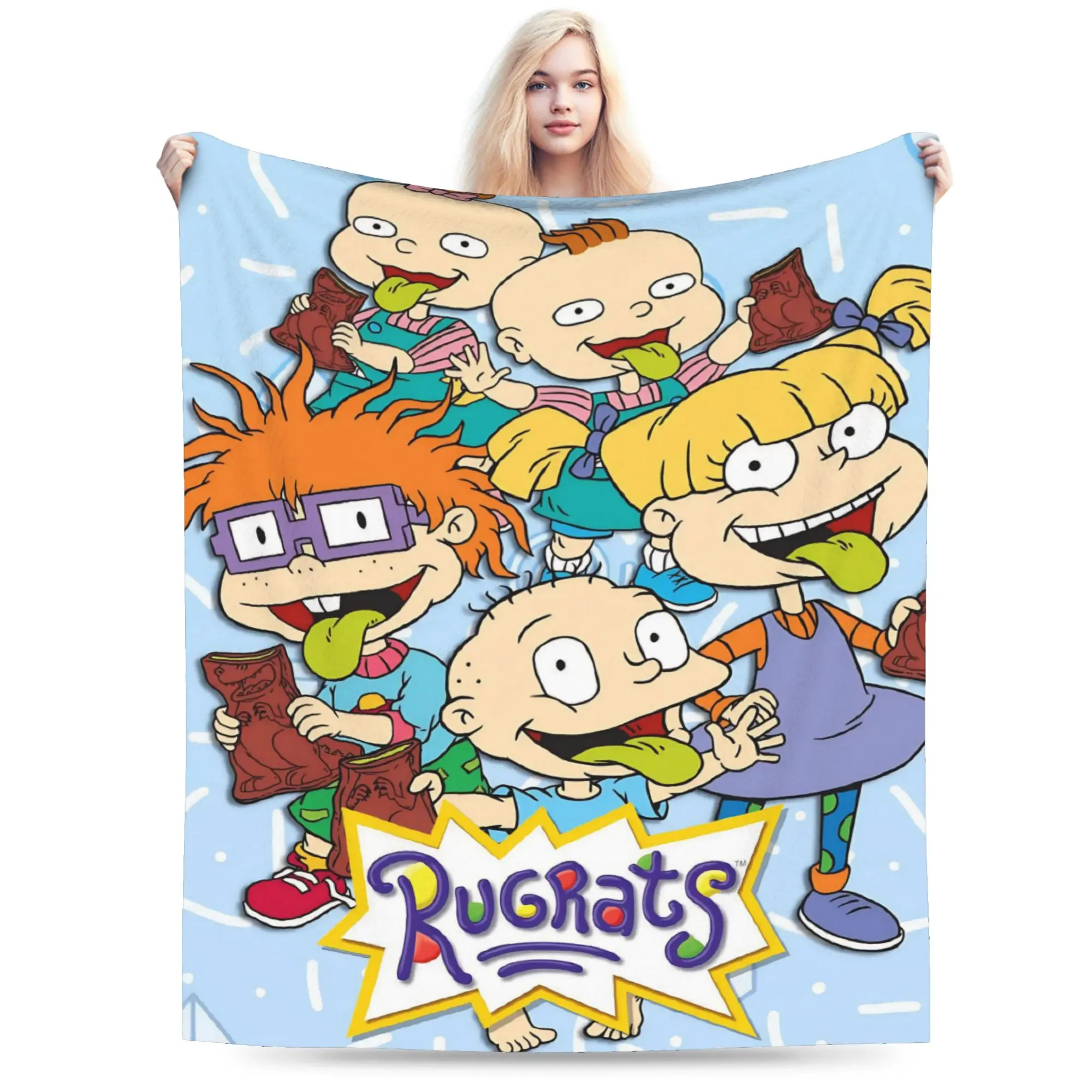 Super Soft Cartoon R-Rugrats Throw Blanket Premium Fleece Flannel Lightweight  Bed Blanket Super Cozy Blankets All Season Use