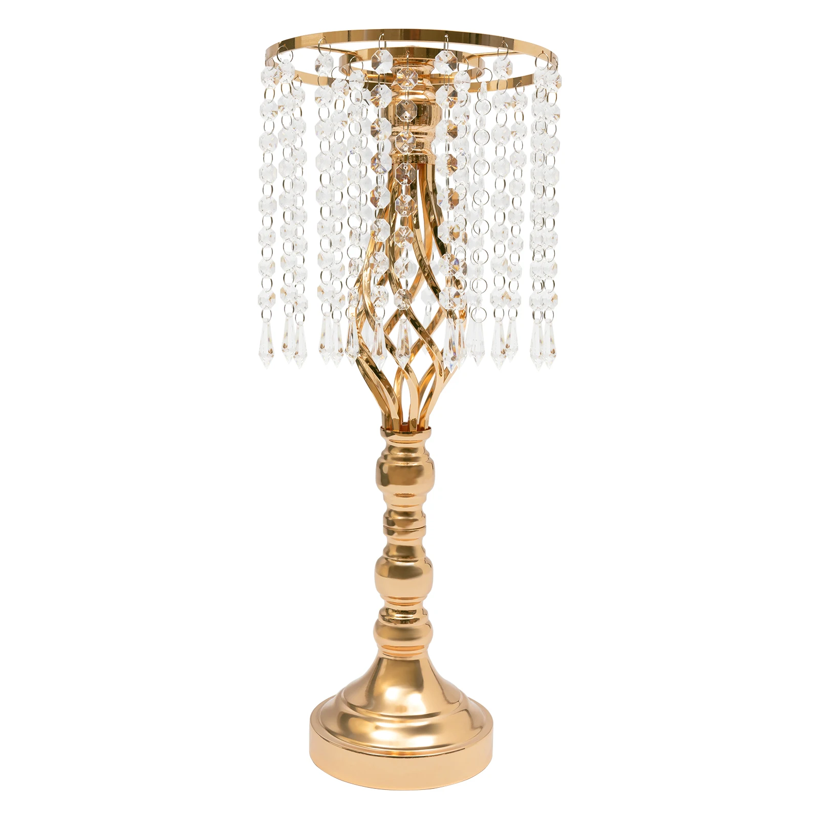 

Luxury Crystal Flower Stand Set for Weddings – 10 Pcs Gold Stands with Shining Acrylic Crystals for DIY Flower Arrangements and