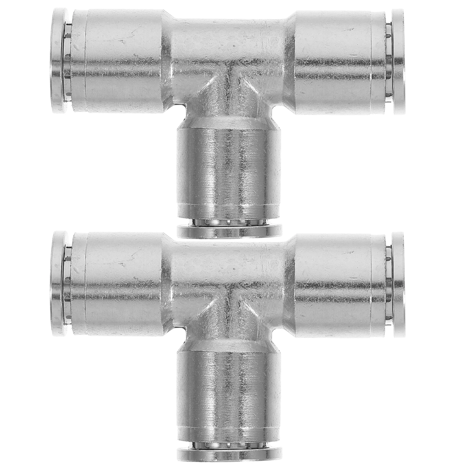 

2pcs Copper Tee Connector Air Hose Fittings Quick Connect Joint Tube Leak Proof Pneumatic System Compatible