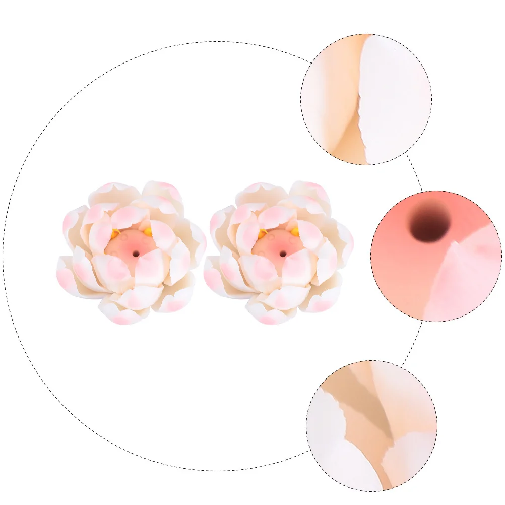 

2Pcs Ceramic Incense Burner Pink Furnace Aromatherapy Burner Home Decoration Aromatic Diffuser Lotus Incense Holder