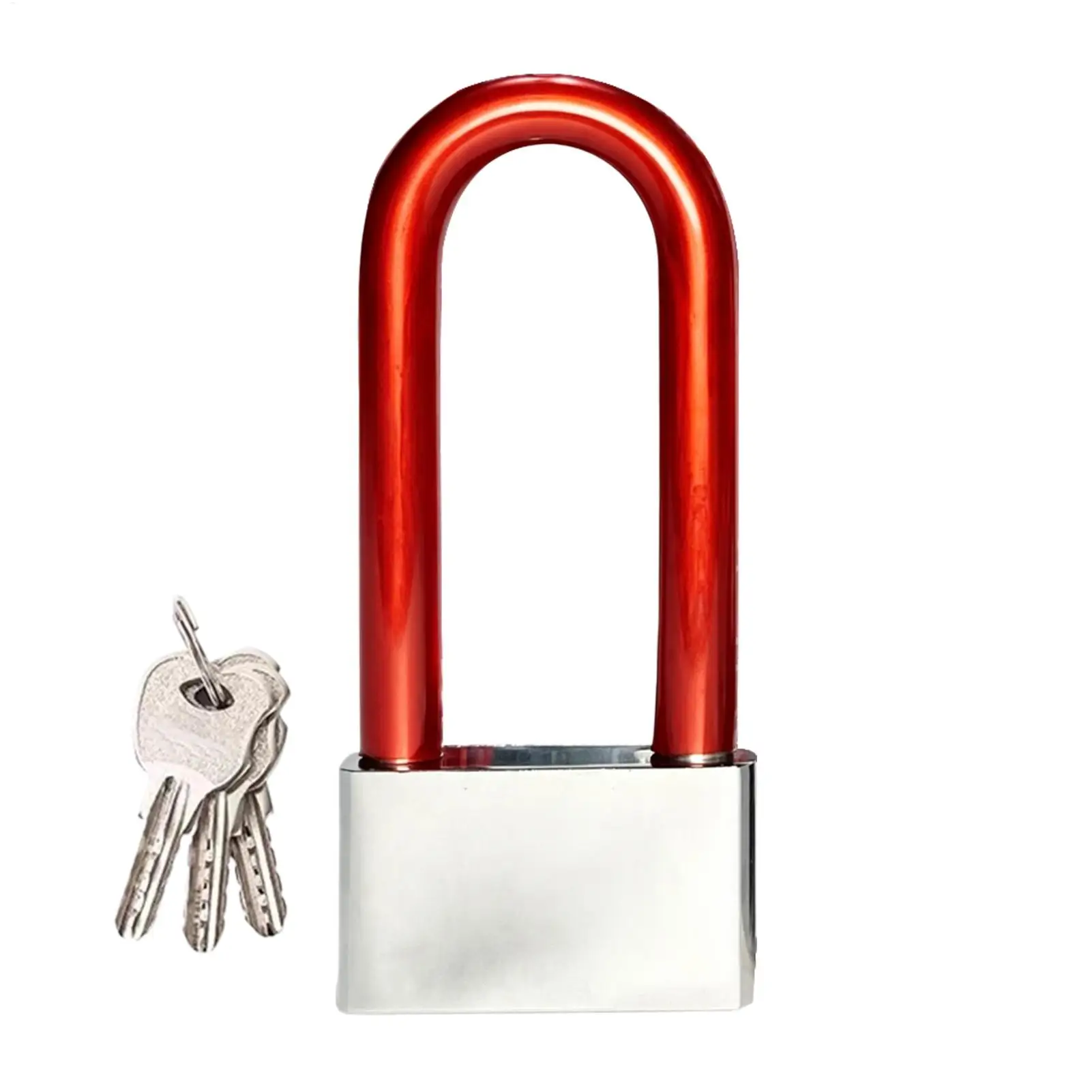 Long Shackle Padlock Waterproof Heavy Duty Garage Padlock With Keys Long Shackle Lock For Bike Motorcycle Scooter Gate Door