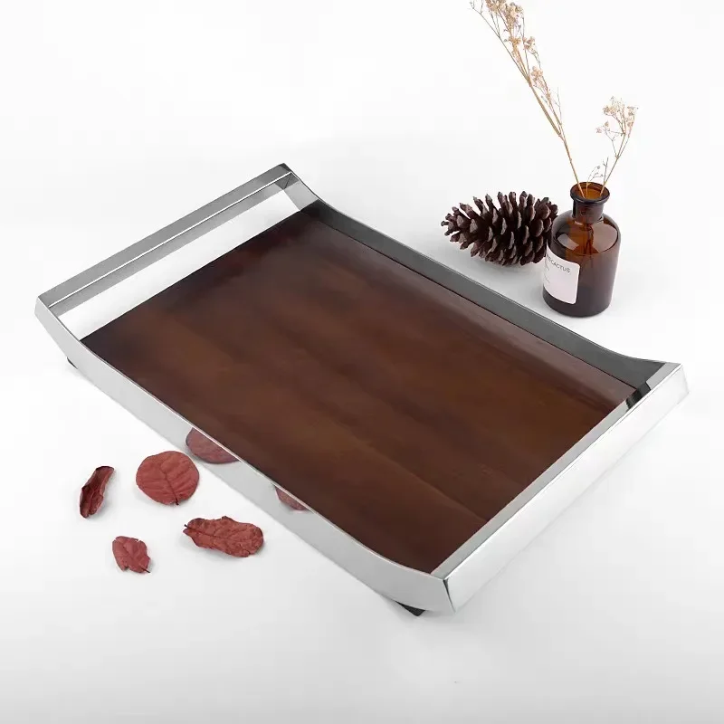 Walnut Wooden Tray Luxury Perfume Makeup Storage Trays Jewelry Coffee Tea Plates Home Kitchens Storage Organization Accessories