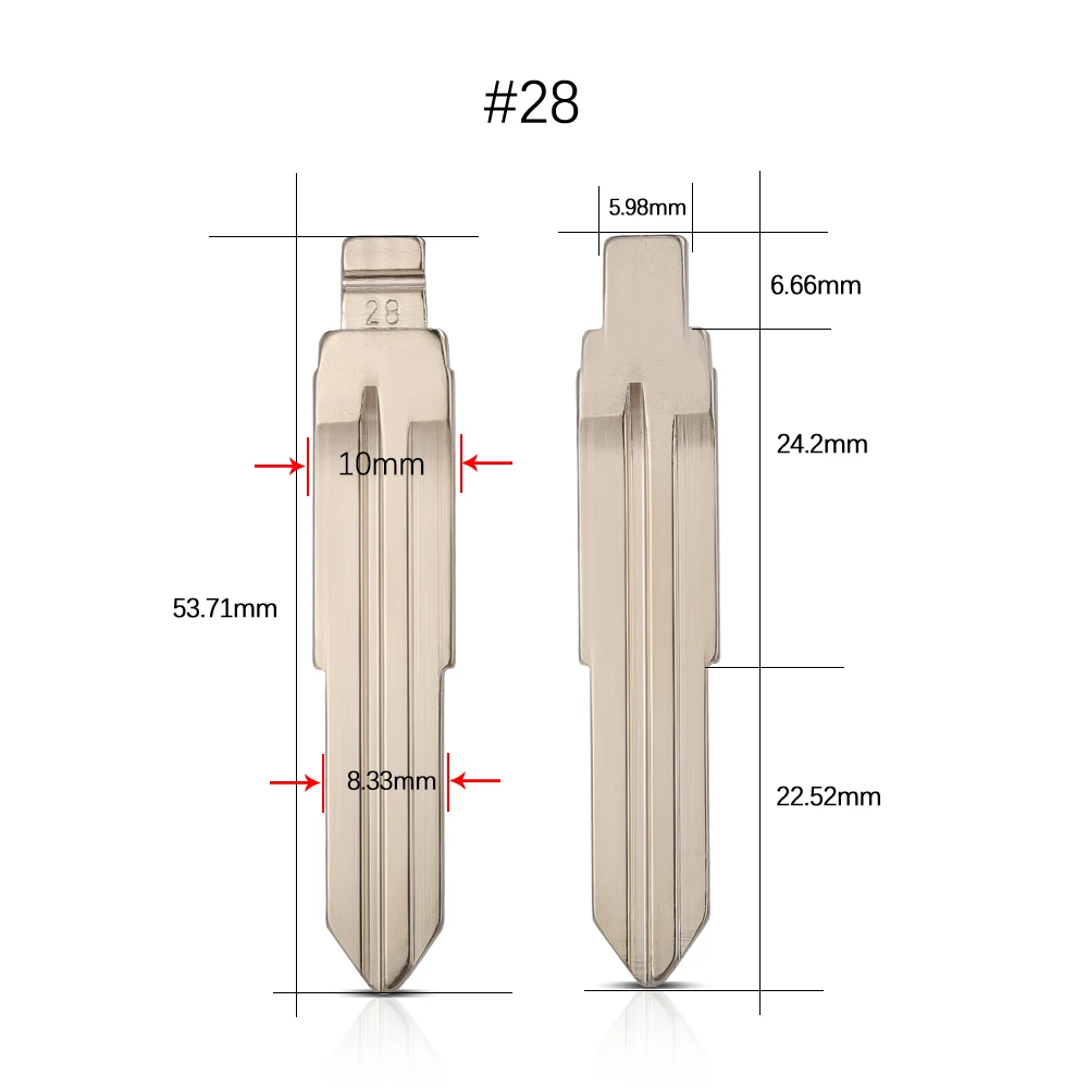 10Pcs/Lot Metal Blank Uncut Flip KD VVDI Key Blade #28 For Kia Accent Rio New Refine For Hyundai Elantra Blade Replacement