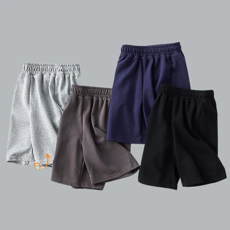 Children's Cotton Shorts Black Gray - Summer Breathable Loose Fit for Boys & Girls Five-Point Pants Baby Clothes