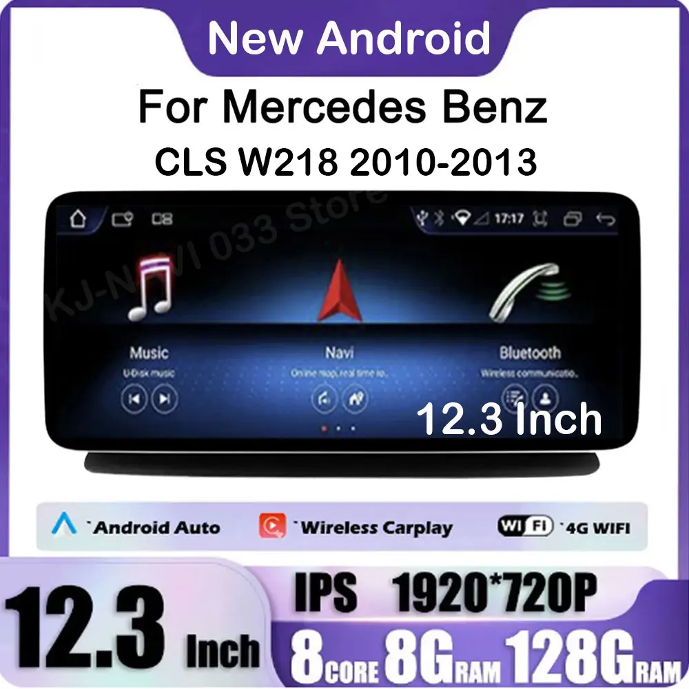 

12,3 "IPS Android 14 для Mercedes Benz CLS W218 2010-2013 Автомобильный плеер GPS Видео Беспроводная Carplay Навигация Мультимедиа BT