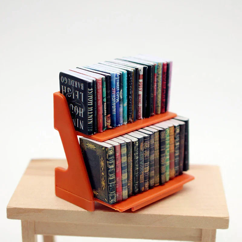 1:12 Dollhouse Simulation Mini Books Bookcase Bookshelf Model Furniture Accessories For Dolls House Decoration Toys Gift