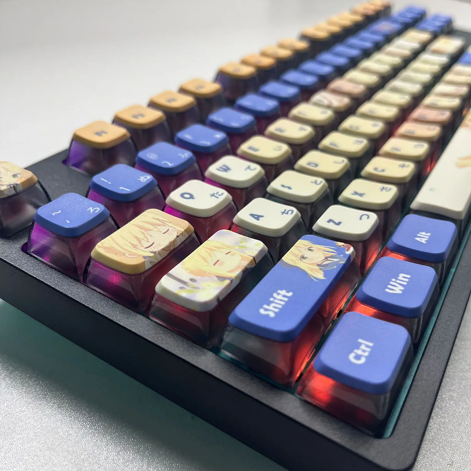 Fate Honkai: Star Rail Keycaps Saber Keycap Pudding Key Caps Anime 119 Key PBT DYE SUB MX Switch for Aula Made68 Mad68 Wooting60