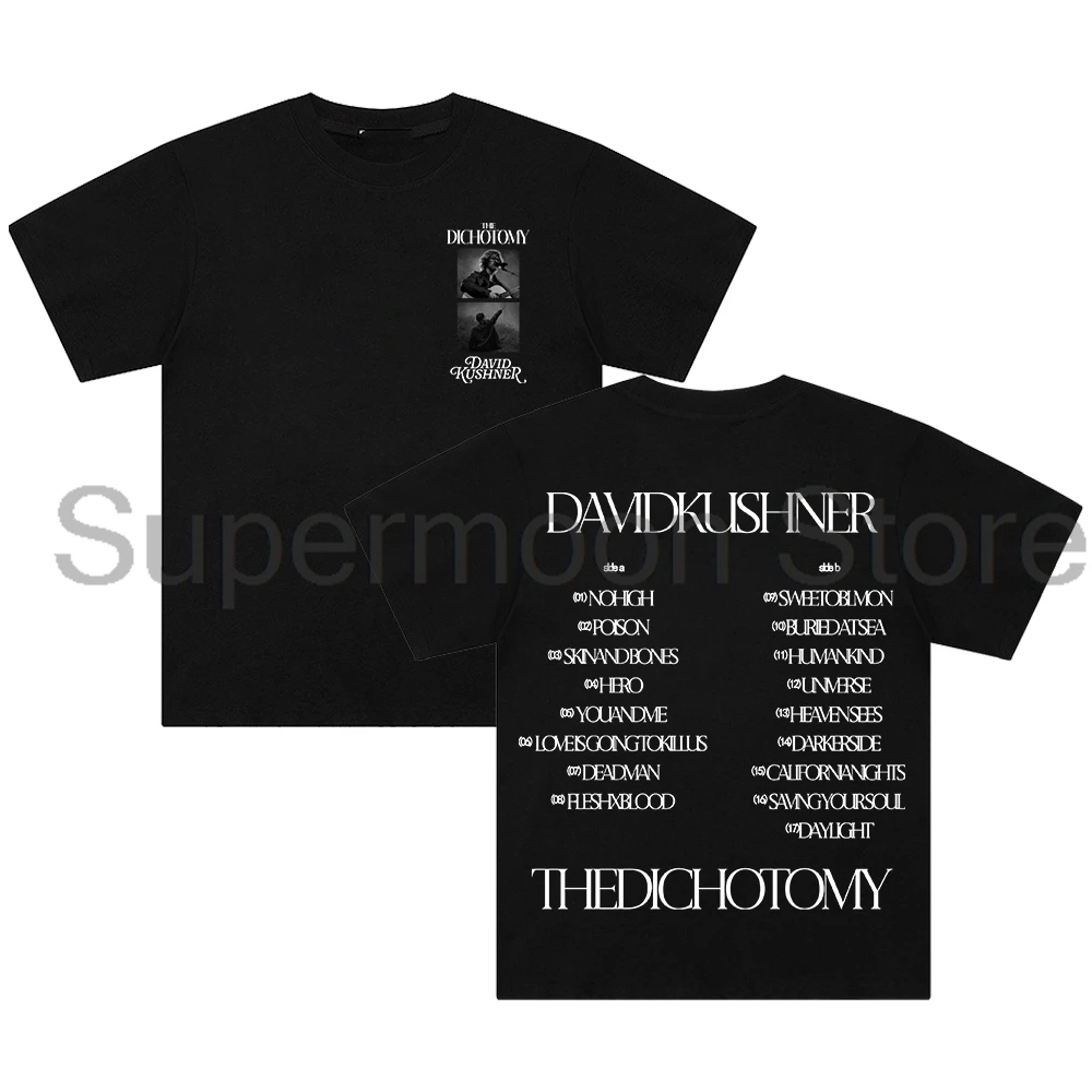 David Kushner The Dichotomy Tracklist T-shirt 2024 Tour Short Sleeve Cotton Tee Women Men Streetwear Fashion Clothes