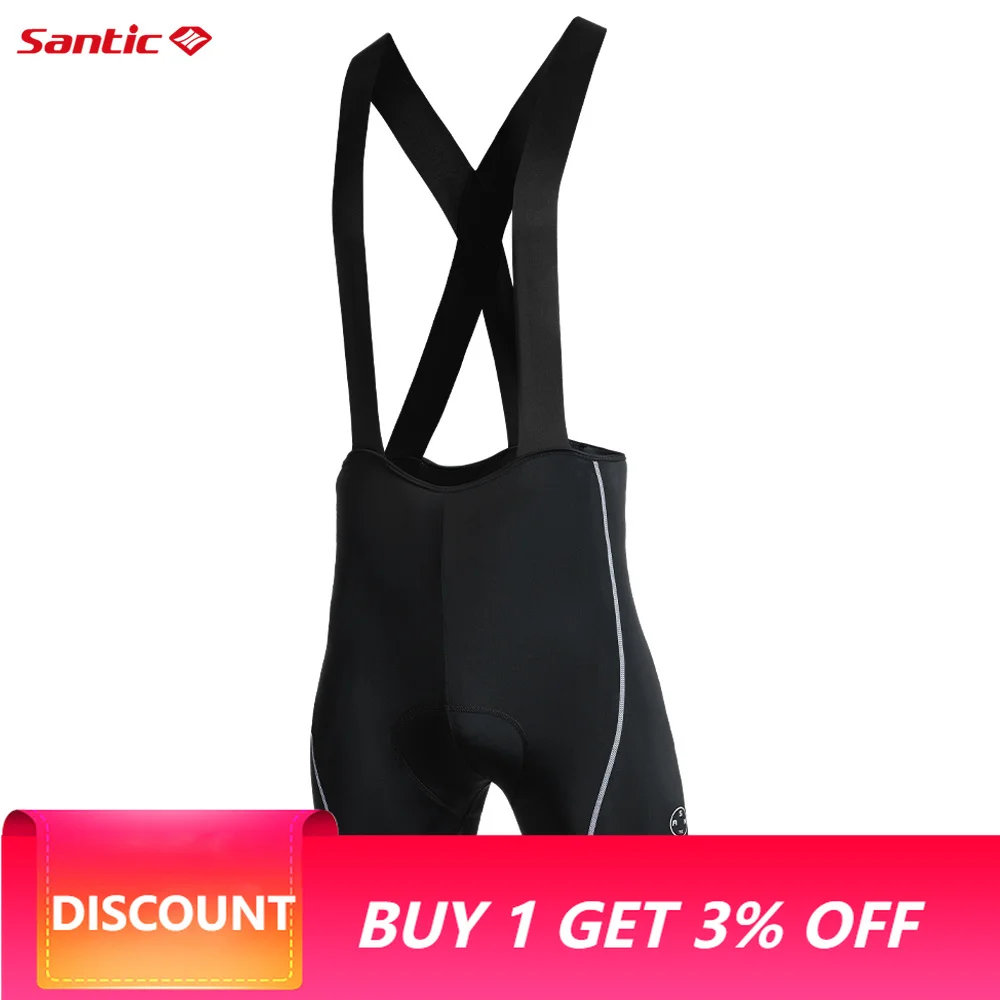 Santic 2026 Men's Cycling Shorts 4D Padded Professional Breathable Bike Shorts with Reflective Elements and Pocket KM26C05208