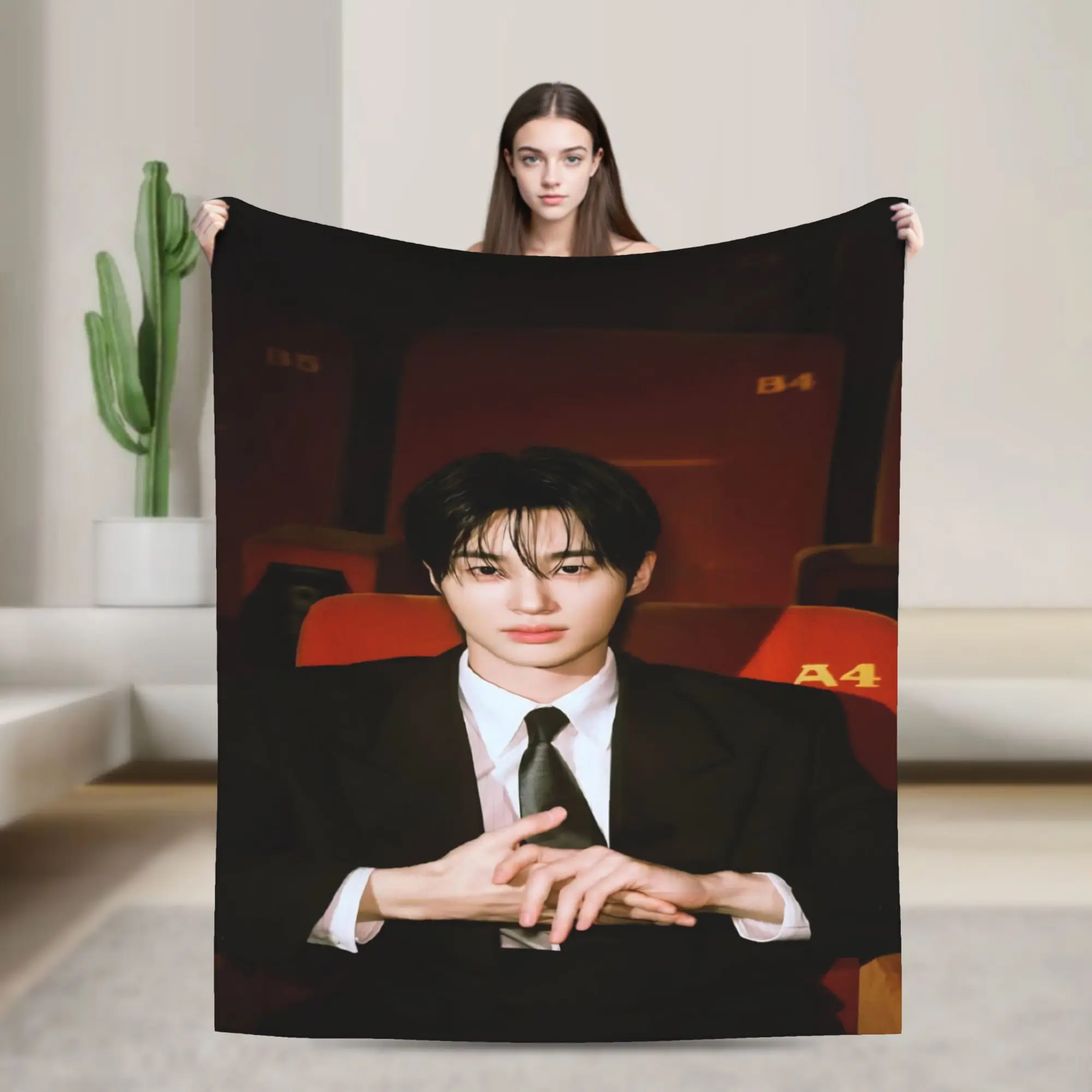 Byeon W-Woo-seok  Blanket Super Soft Warm  Throw Blankets for Sofa 50x60 Inch Multiple Sizes Quilt