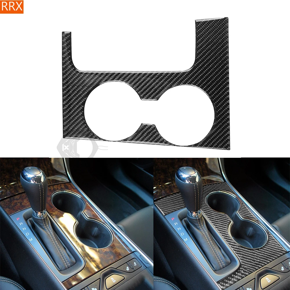 For Chevrolet Impala 2014 2015 2016 2017 2018 2019 2020 Cup Holder Panel Cover Real Carbon Fiber Sticker Car Interior Accessorie