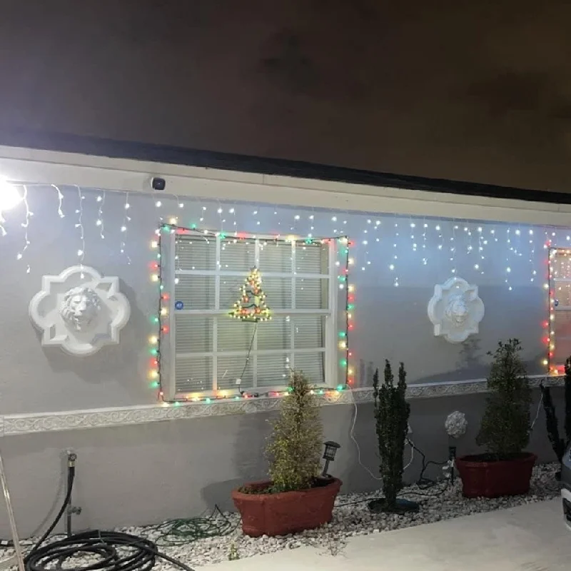 

Christmas Lights Waterfall Outdoor Decoration 5M Droop 0.4-0.6m Led Lights Curtain String Lights Party Garden Eaves Decoration