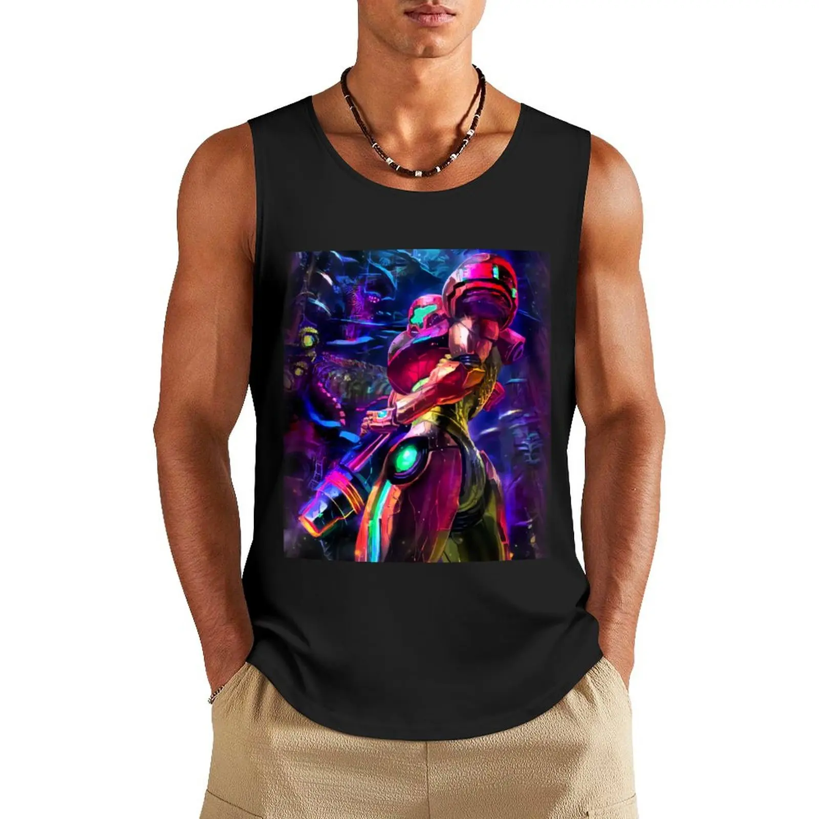 

Samus Aran Metroid Tank Top Top summer Men's gym clothing T-shirt for fitness vests for men