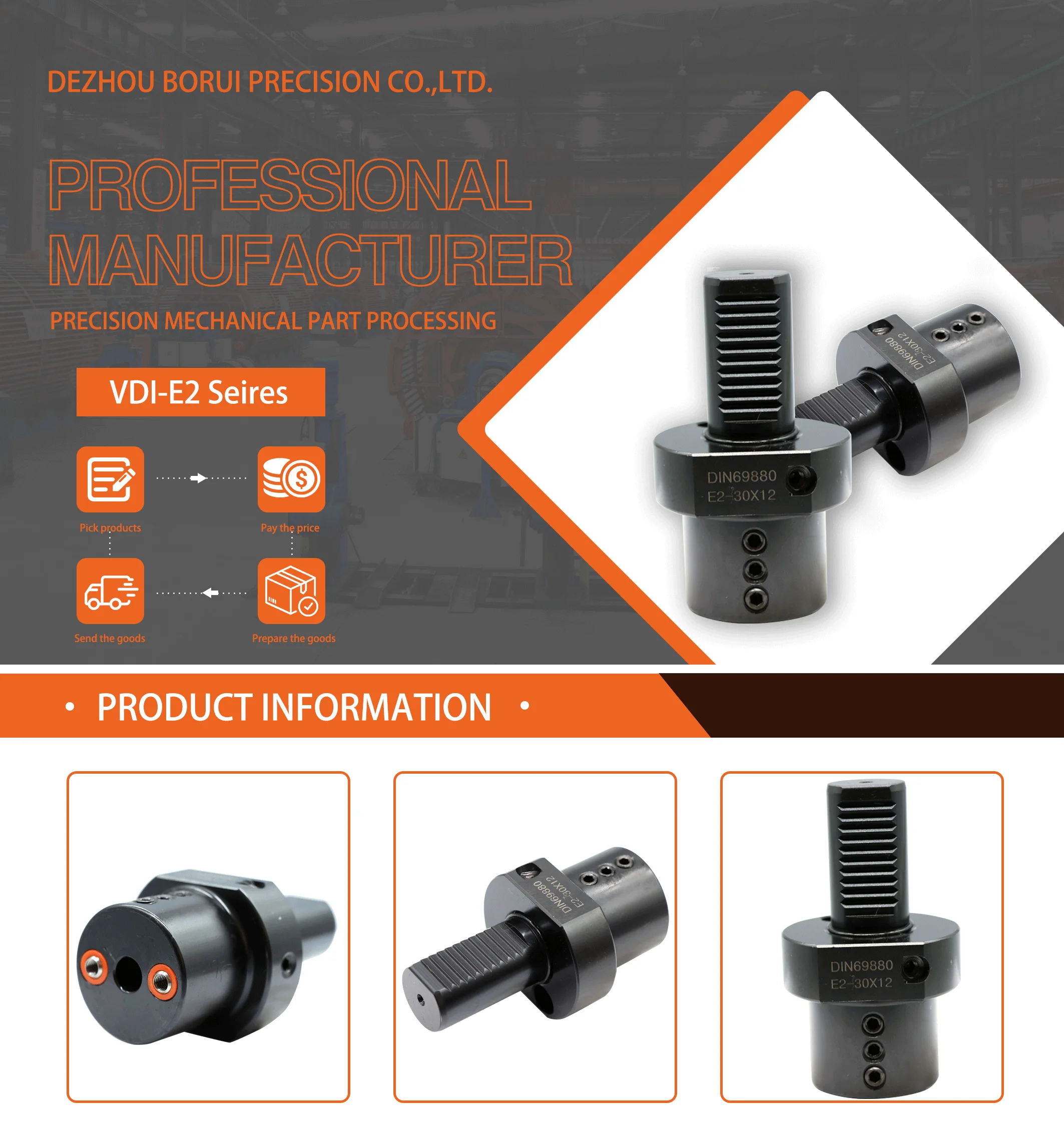 y6Nerigon Driven Live Tool Boring VDI30 VDI40 E2 for Turning Tool Application