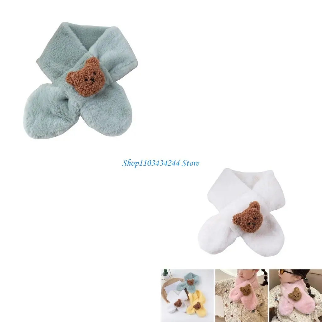 

Cartoon Kids Scarf Soft Warm Long Muffler Artificial Rabbit Plush Winter Neck Warmer Cosy Neckerchief for Boys and Girls
