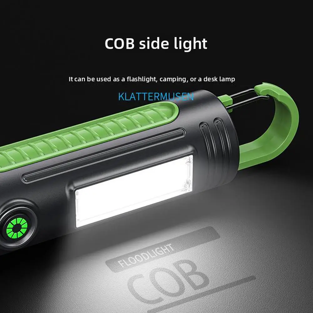 Smiling Shark Super Bright LED Flashlight XPE Torch Light With Hook Rechargeable Zoomable Waterproof Camping Light