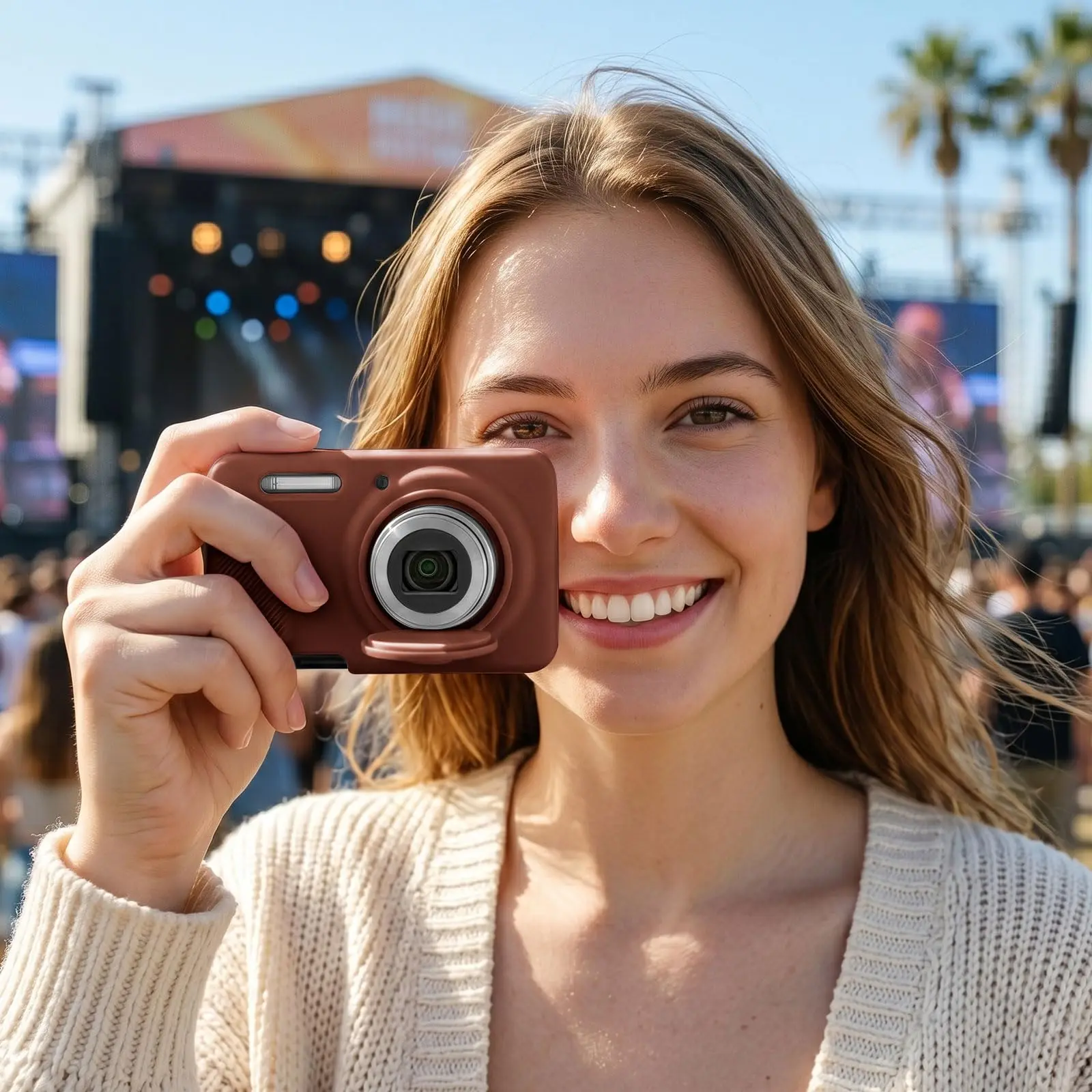 MoKo Silicone Camera Case for Kodak Pixpro FZ55,Anti-Scratch,Lightweight,Protective Cover,1 Wrist Strap, 2 Screen Protectors