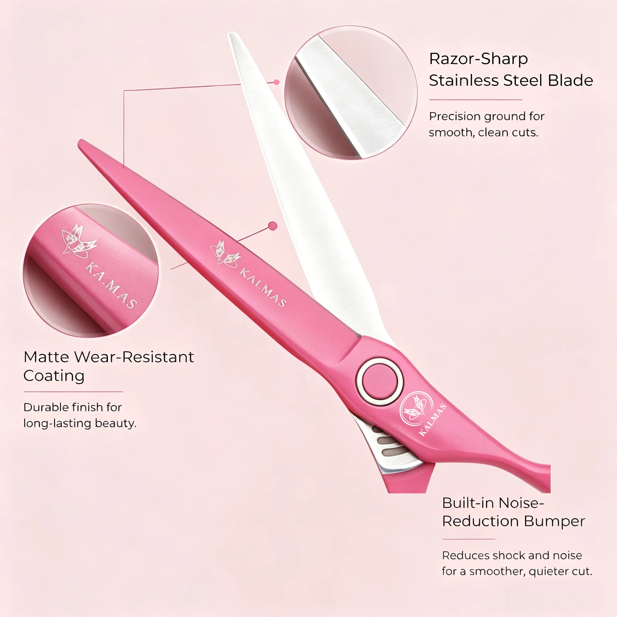 KALMAS 6-Inch Professional Hair Clipper with VG10 Steel Flat Blade Comfortable Handle Hair Salon Accessory for Stylists