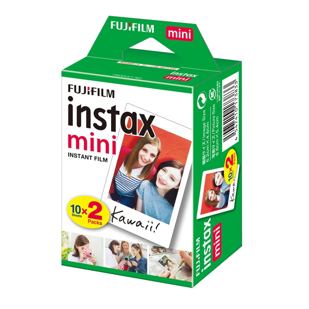 Fuji White 10-100 lembar klasik Fujifilm Instax Mini 11 Film untuk Instax Mini 12/9/8 kamera 3 inci kertas foto Instax