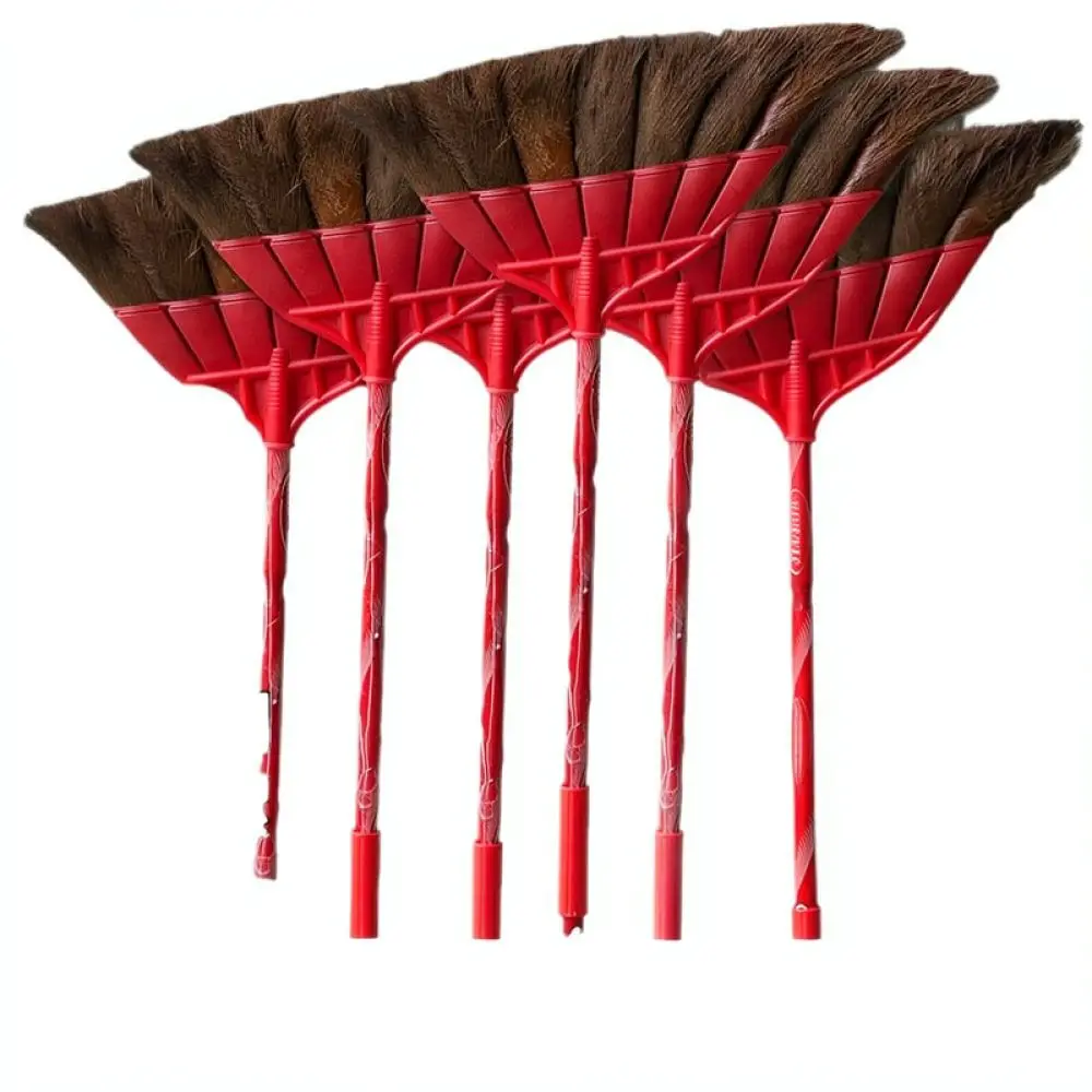 Natural Palm Broom Set With Long Handle For Household Cleaning Durable Wooden Floor Sweeper Dustpan Combo Indoor Outdoor Tool