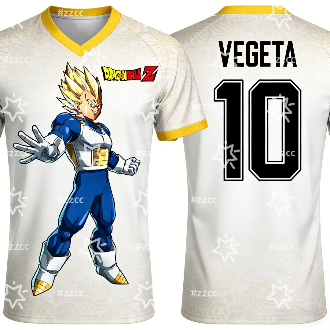 

Футболка с рисунком Dragon Ball Super Saiyan Vegeta, футбольная майка, спортивная быстросохнущая мужская футболка, детская одежда, футболка Y2k Woman
