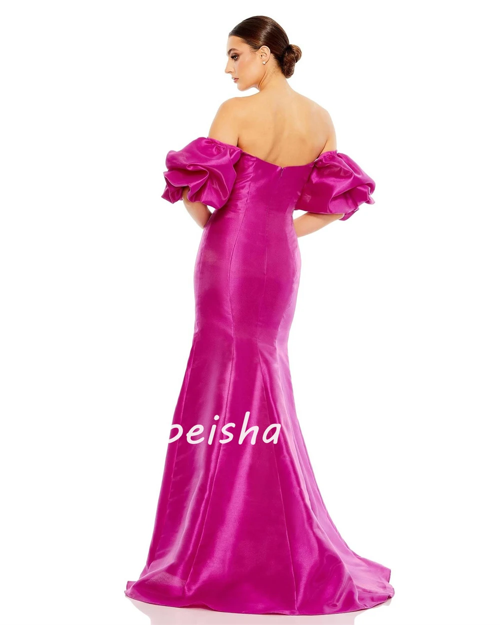 Satin Ruched Clubbing Mermaid Off-the-shoulder Bespoke Occasion Gown Long Dresses