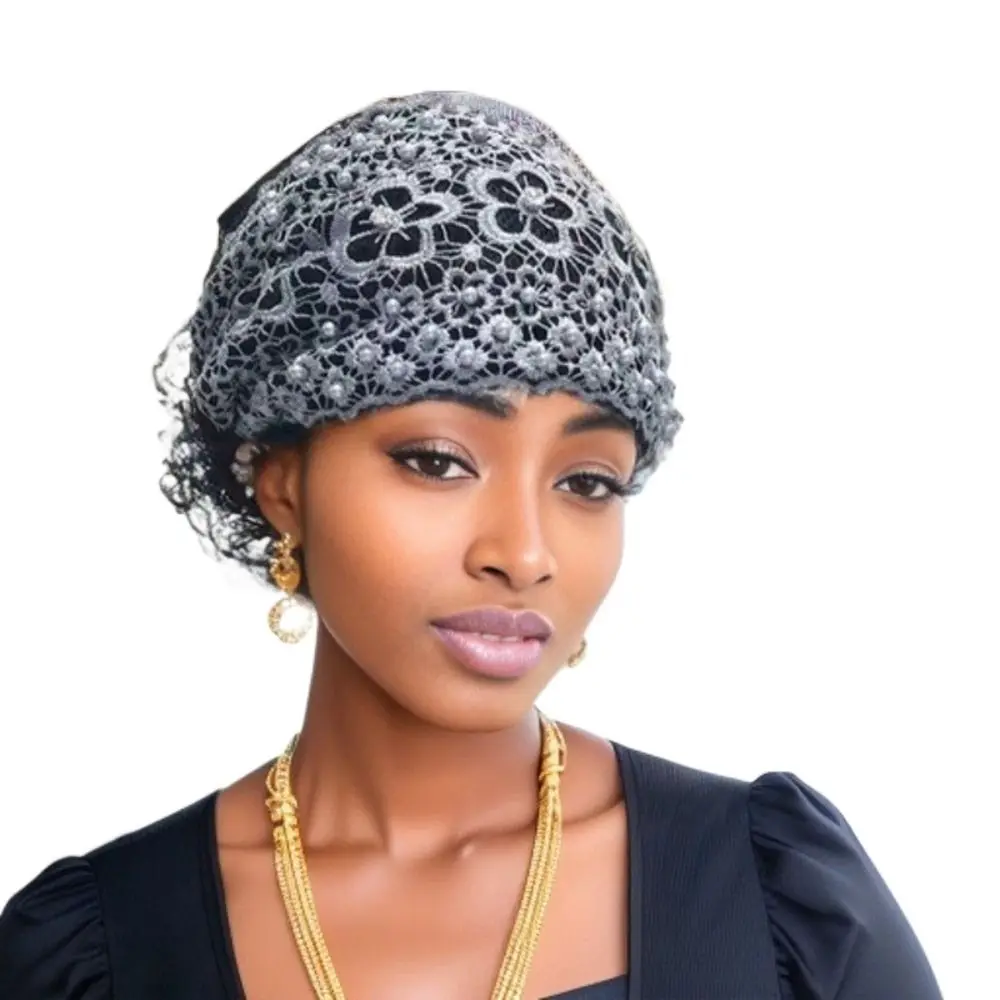 หมวกแฟชั่นปักลายดอกไม้ติดลูกปัดสำหรับผู้หญิงหมวกผ้าโพกหัวสำหรับฤดูร้อนปักลายดอกไม้ Peci