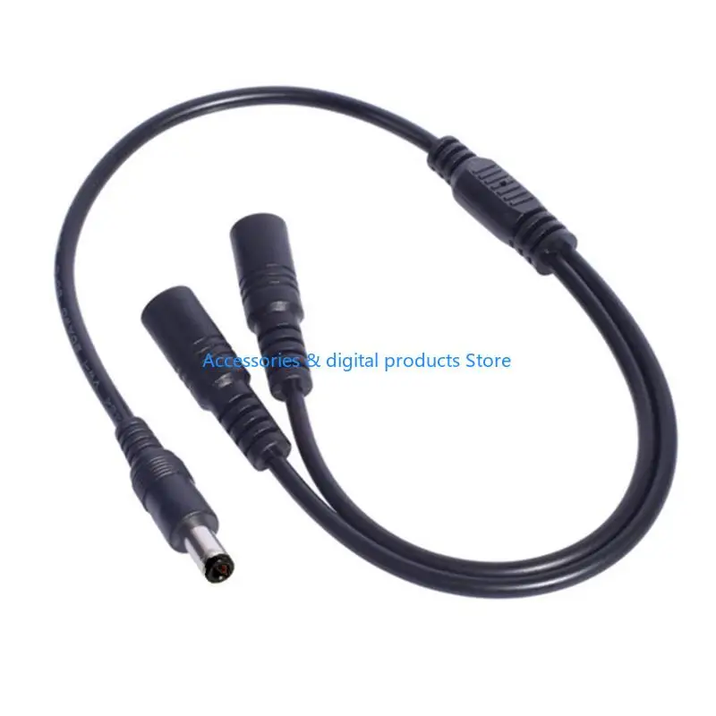 77JD Y Splitter Cord, 5.5x2.1mm, 40cm Power Splitter Cable for LED Strips, Cameras, Electronics
