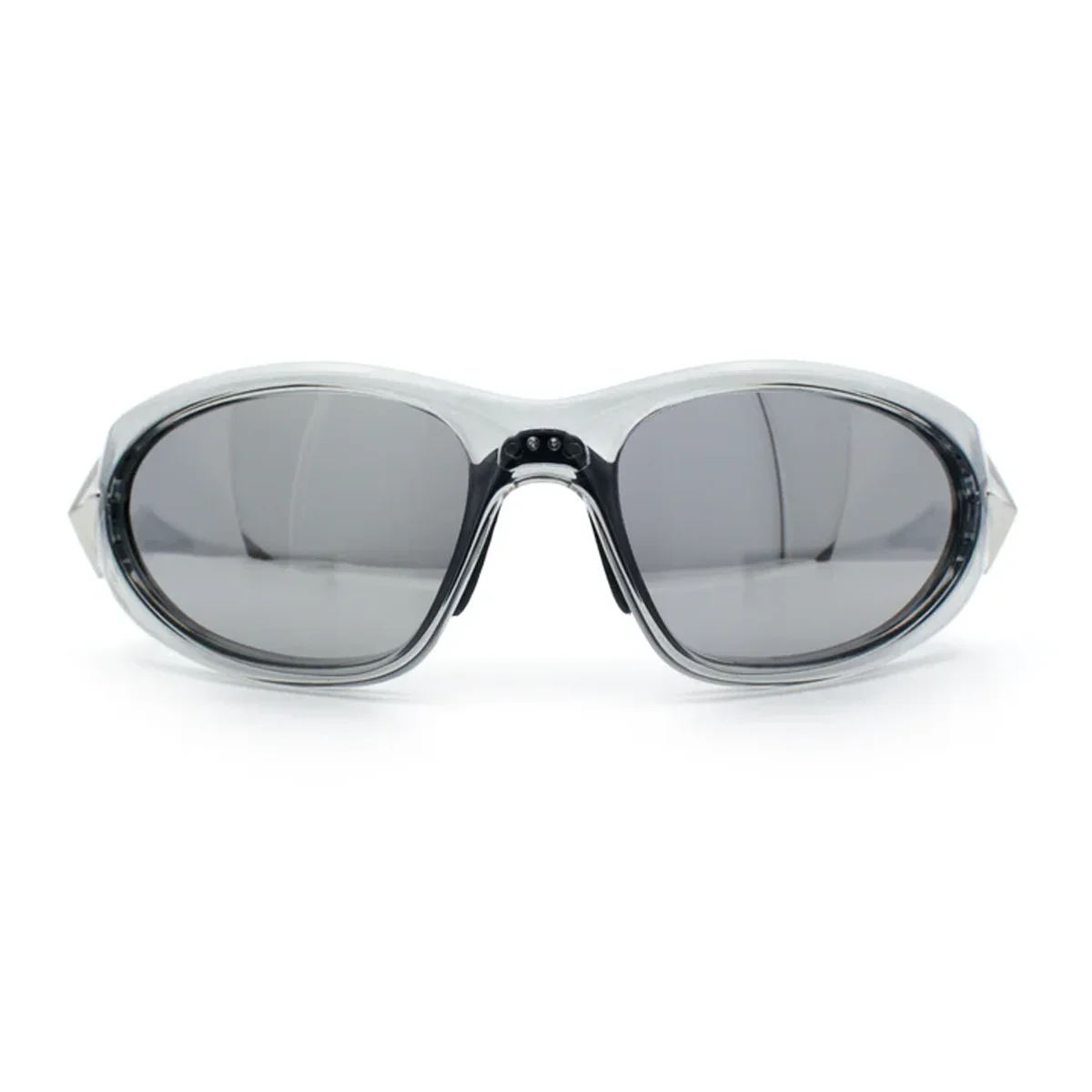 نظارات Y2K ميلينيوم بانك الرياضية للرجال والنساء، نظارات عصرية عاكسة ملونة بإضاءة النجوم المعدنية