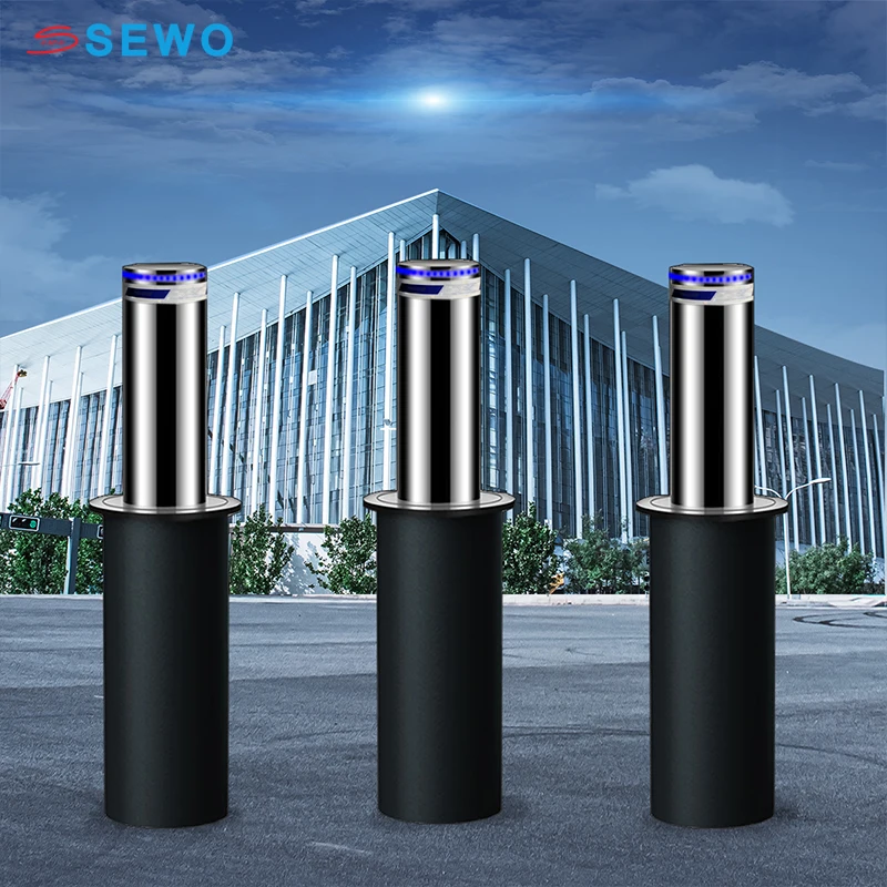 Hot Sale SEWO Hydraulic Rising Bollards Automatic Remote Control Retractable Safety Bollard for Vehicle Access Control System