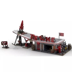 MOC Games Fallout 4 Red Rocket Truck Stop Building Blocks Ideas Set City Architecture Service Station Bricks Kid Toys Xmas Gift