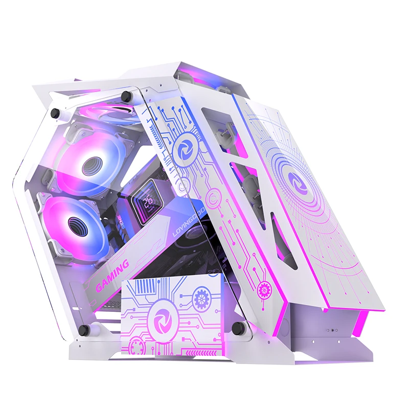 

Lovingcool заводская цена дешевый компьютер Para PC настольный шкаф Micro ATX ITX Mid Tower RGB чехол для игрового компьютера