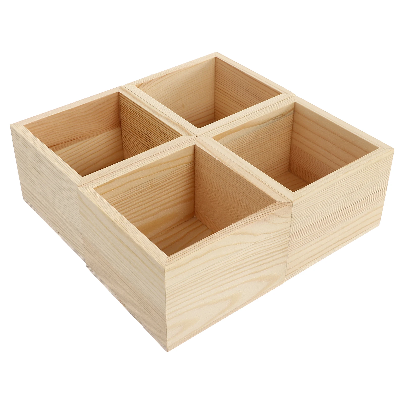 

4Pcs DIY Wooden Storage Boxes Without Lid Best for Holding Daily Wear Jewelry Birthday Anniversary Presents DIY Box