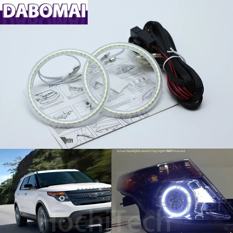 

Ultra Bright SMD White LED Angel Eyes 2600LM 12V Halo Ring Kit Daytime Running Light for Ford Explorer 2011-2018