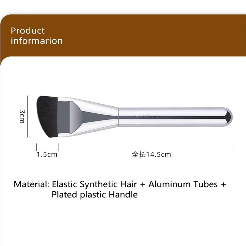 1 pieza de brochas de maquillaje para base líquida delgada en ángulo, máscara, base, brocha de maquillaje, crema BB, herramientas aplicadoras ultrafinas sin defectos