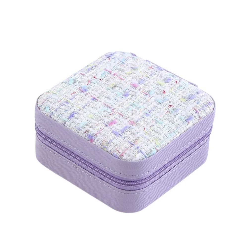 

Double Layer Jewelry Packing Bag Flower Buckle PU Leather Earring Storage Case Multi-function Necklaces Bracelets