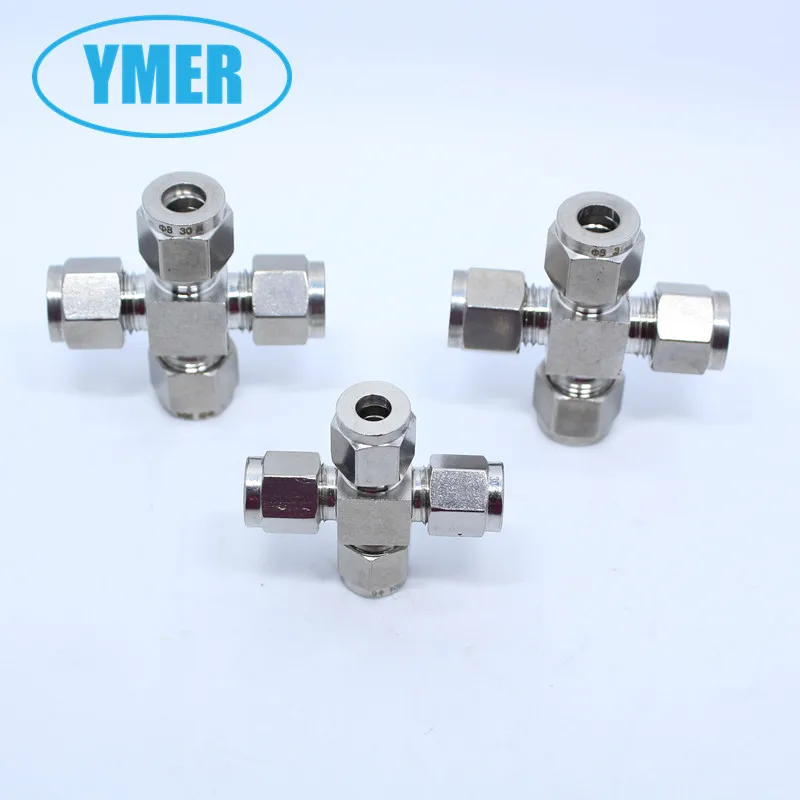 Stainless Steel Ferrule Four-way Middle Joint Middle Four-way Ferrule Four-way Joint Cross Pipe Joint