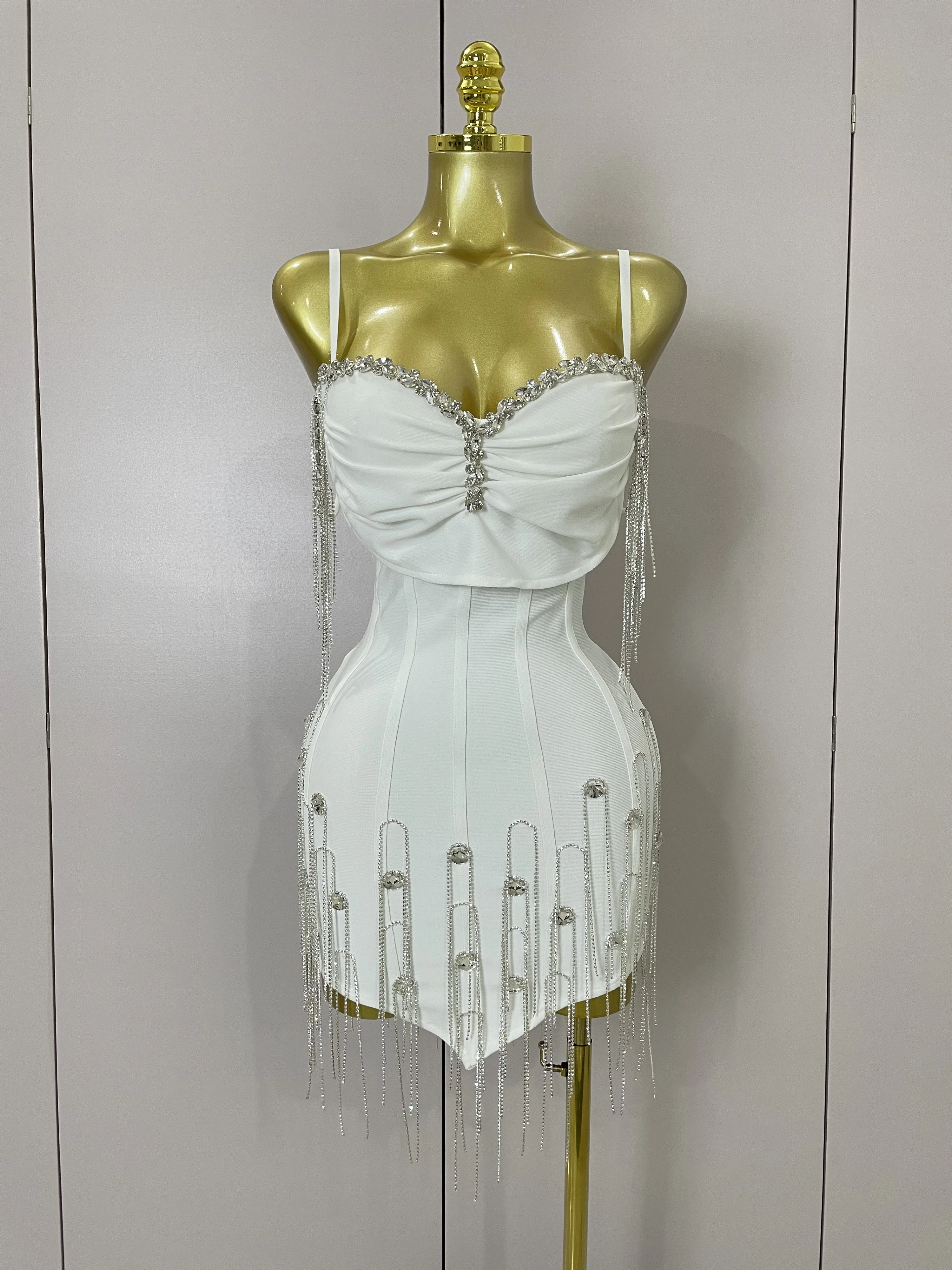 Sexy Backless Spaghetti Zwarte Mouwloze Bodycon Bandage Jurk Vrouwen Elegante Prom Gown Club Avondfeest Verjaardag Jurken