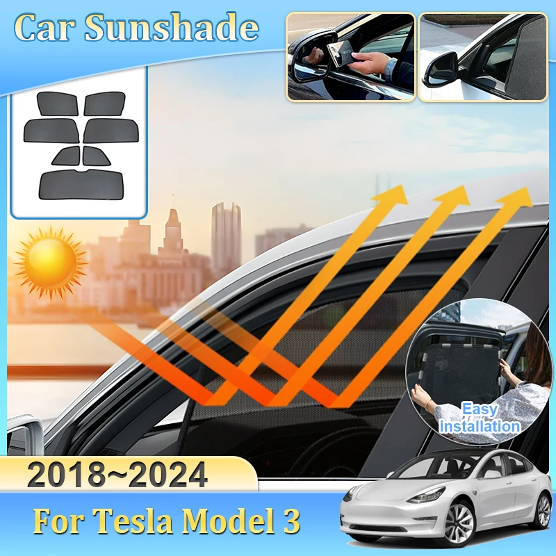 

Автомобильный сетчатый солнцезащитный козырек для Tesla Model 3, аксессуары 2019 2020 2021 ~ 2024, автоматический магнитный солнцезащитный козырек, солнцезащитный козырек с защитой от УФ-лучей, блоки конфиденциальности