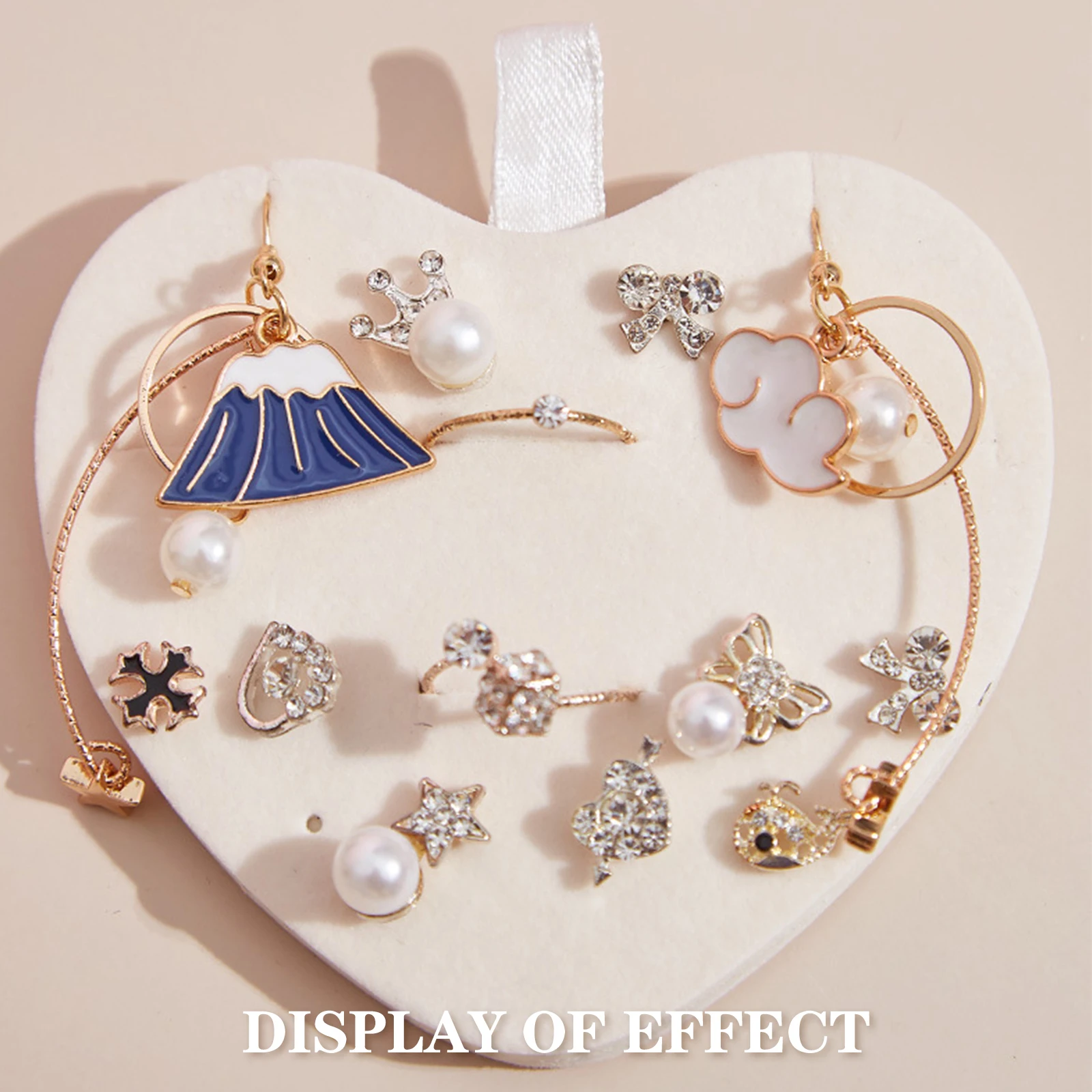 

Портативная шкатулка для драгоценностей в форме сердца, небольшой органайзер для серег, ожерелий, колец, дорожный футляр для хранения, шкатулка для драгоценностей в форме сердца