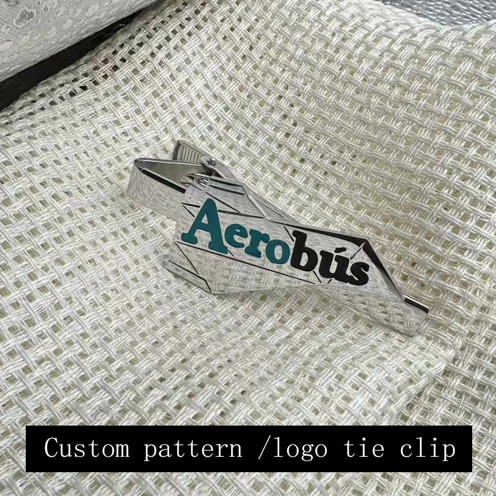 2025 Wholesale Custom Pattern /Logo Tie Clip Special High-Quality Custom Tie Clip Stainless Steel Tie Clip Company group buildin