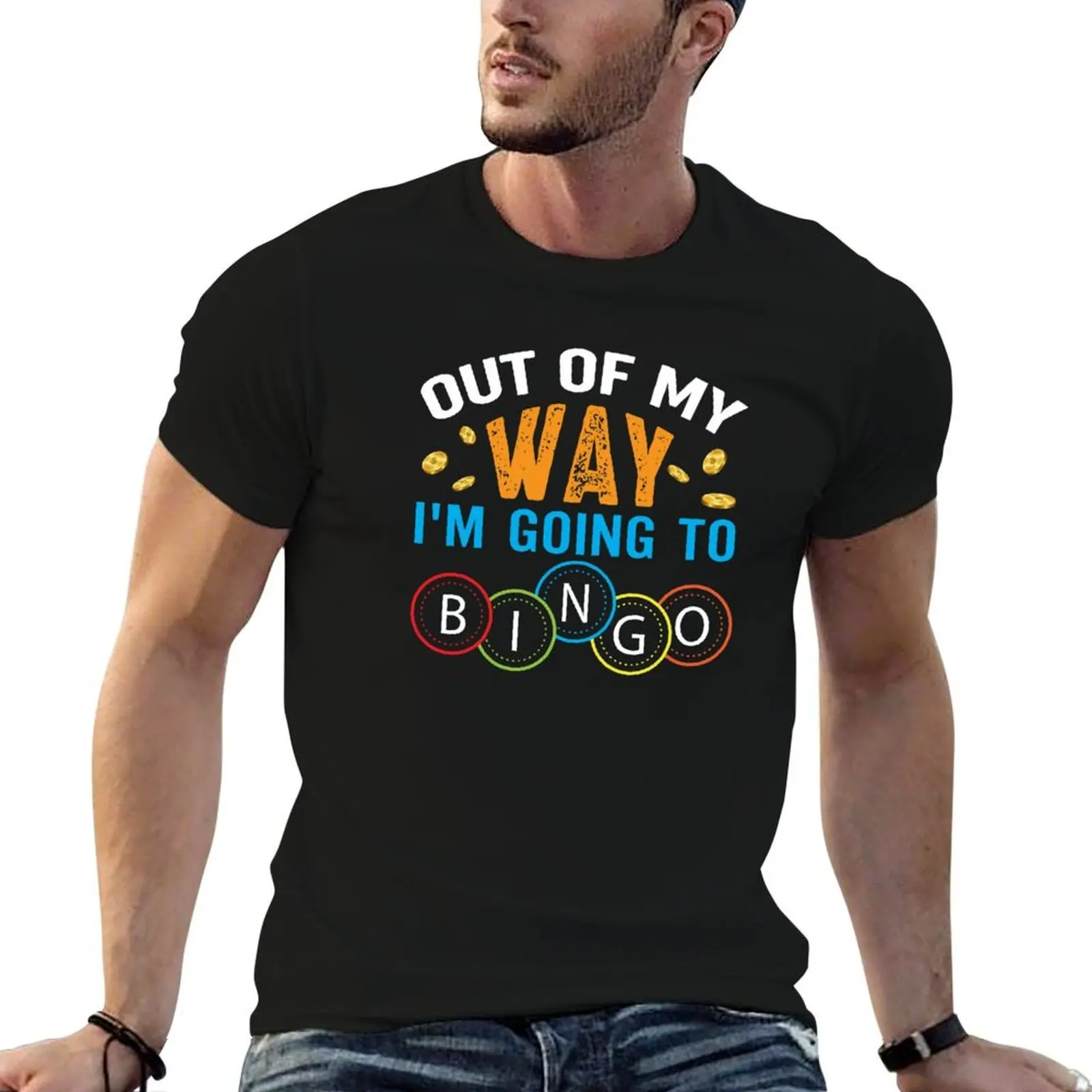 Out Of My Way Im Going To Bingo T-Shirt customs man t shirt mens shirts graphic tee