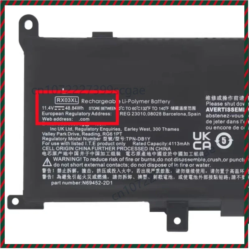RX03XL HSTNN-WB0H N70706-005 11.4V/48.84Wh 11.58V/56.04Wh Laptop Battery For HP EliteBook 440 460 465 630 640 645 G11