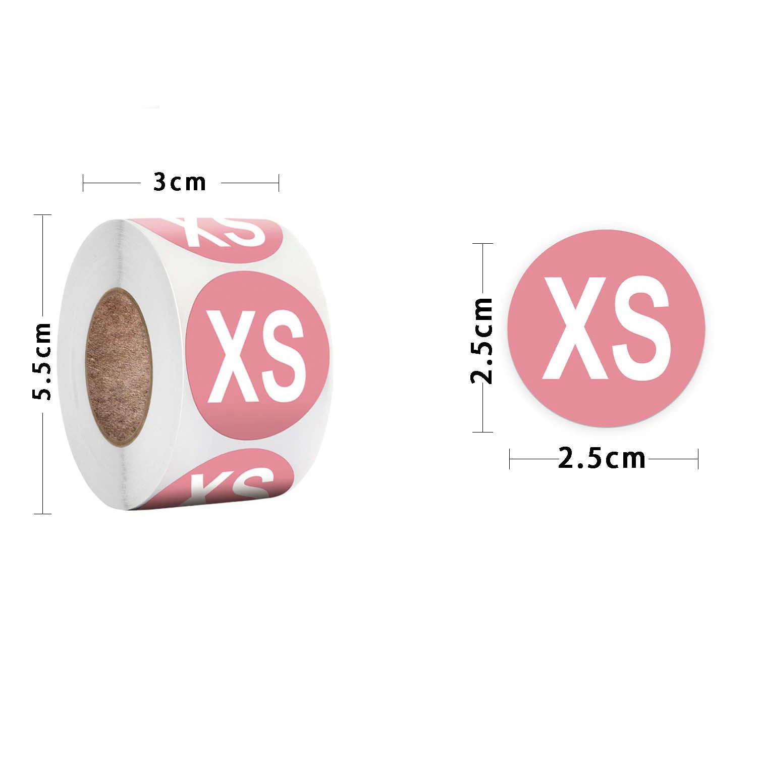3500 PCS Clothing Size Stickers T-Shirt Size Labels 1 Inch Round Self Adhesive Stickers for Clothes Shirts Skirts Retail, 7 Roll