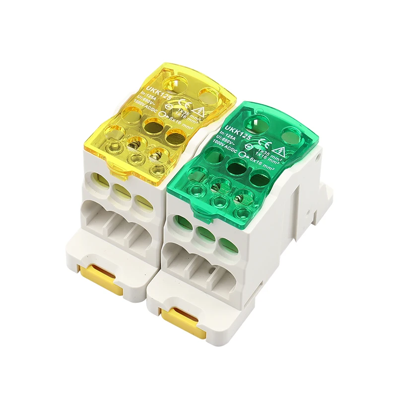 UKK125A 690V DIN Rail Terminal Block Split Type One In and Many Out Terminal Box Distribution Box High Current Wire Connector