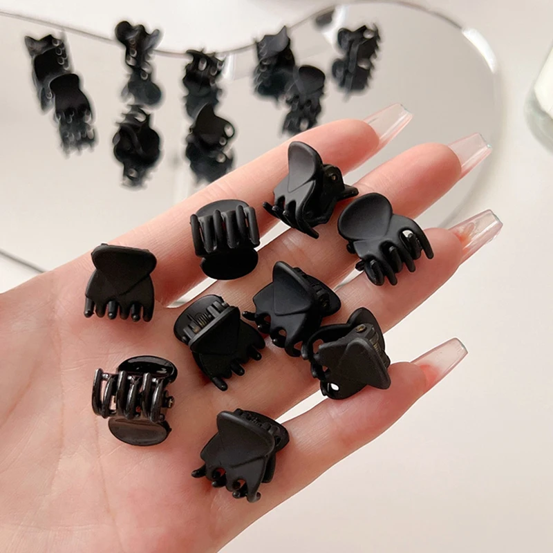 10/50pcs Mini Sweet Hairclaws Women Girls Plastic Black Brown Ponytail Holder Headwears Barrettes Hair Clip Clamp Accessories